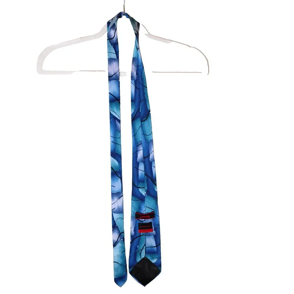 J. Garcia Moon Mountains Col: 51 100% Silk Tie Abstract Art Design Blue Black